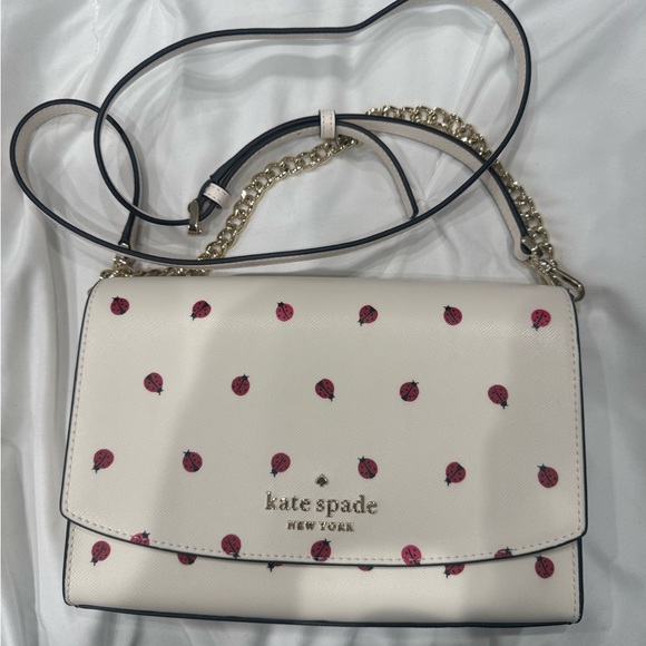 kate spade Handbags - Kate Spade Cream and Pink Ladybug Crossbody Bag